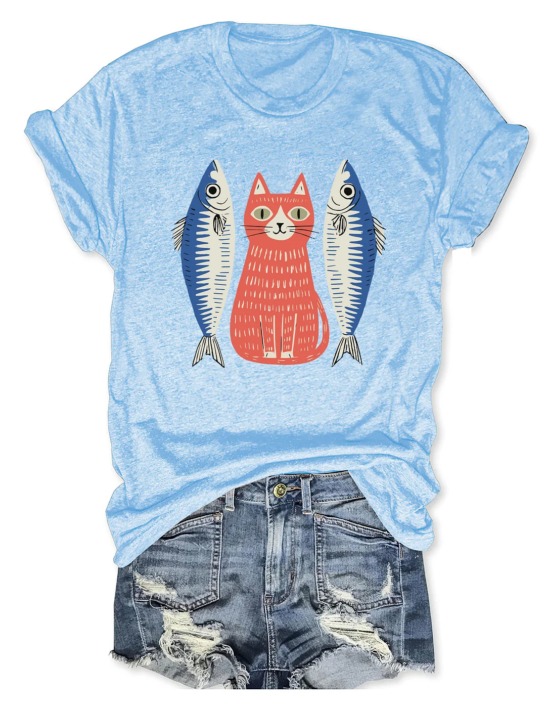 Funny Sardines Cat T-shirt