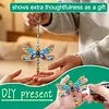 1PC, porte-cl&eacute;s en diamant libelluline 3D DIY avec boucle homard, porte-cl&eacute;s en diamant double face avec cha&icirc;ne de ressort, cristal en tistras, mosa&iuml;que de diamants, cadeau unique fait main