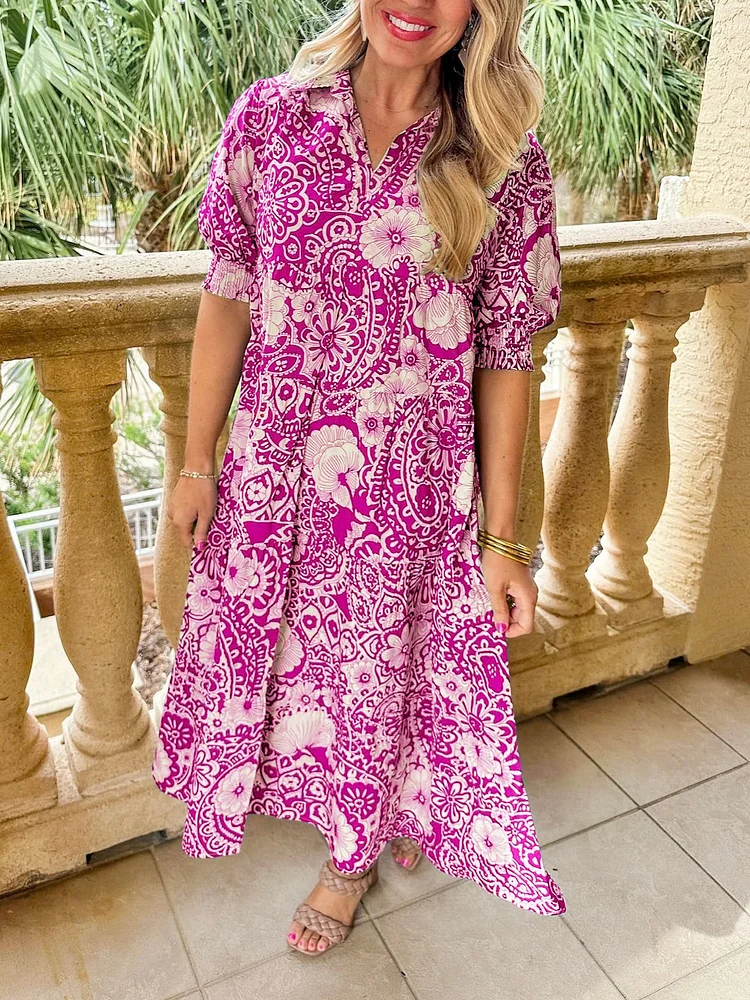 SOUTHERN IN SUMMER FLORAL MIDI DRESS