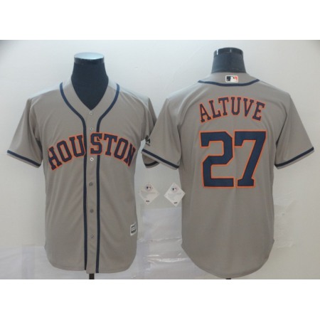 Men's Houston Astros #27 Jose Altuve Grey Cool Base Stitched MLB Jersey LCZ7