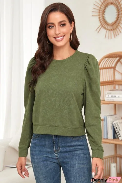 Round Neck Long Sleeve Sweatshirt