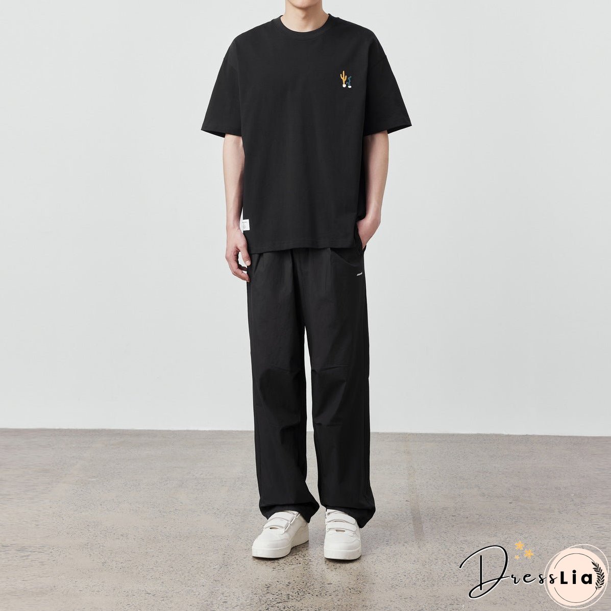 Fashion Cartoon Printed Men's T-shirt 230g Loose