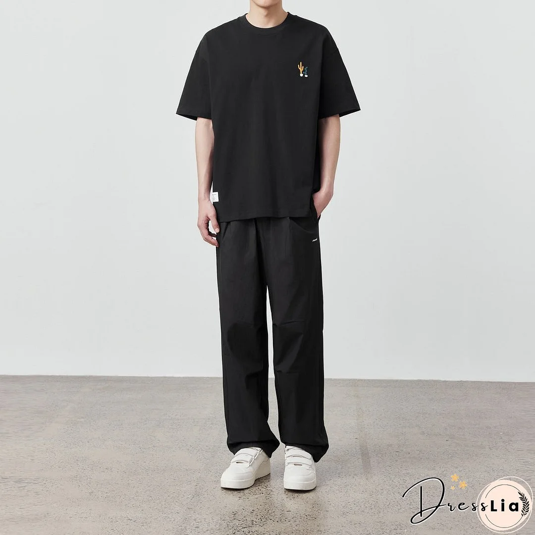 Fashion Cartoon Printed Men's T-shirt 230g Loose