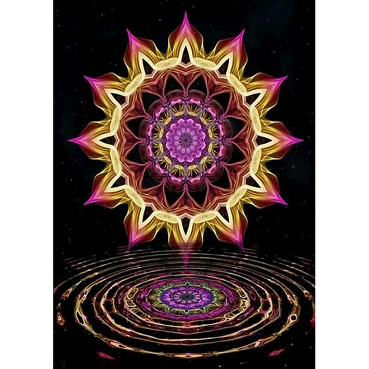 Peinture au diamant - Carré complet - Mandala Flower