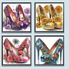 (4er Pack) High Heel - speziell geformtes Diamond Painting - 30*30cm