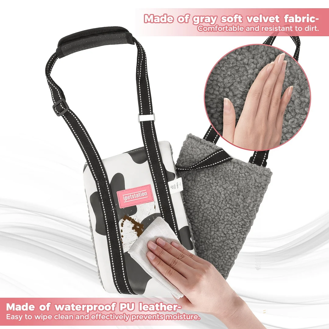 Dog Lift Harness Large Small Medium Sized Dogs,Dog Sling Support Harness Rear for Back Legs Senior Assist Hip Recovery Black White (S)