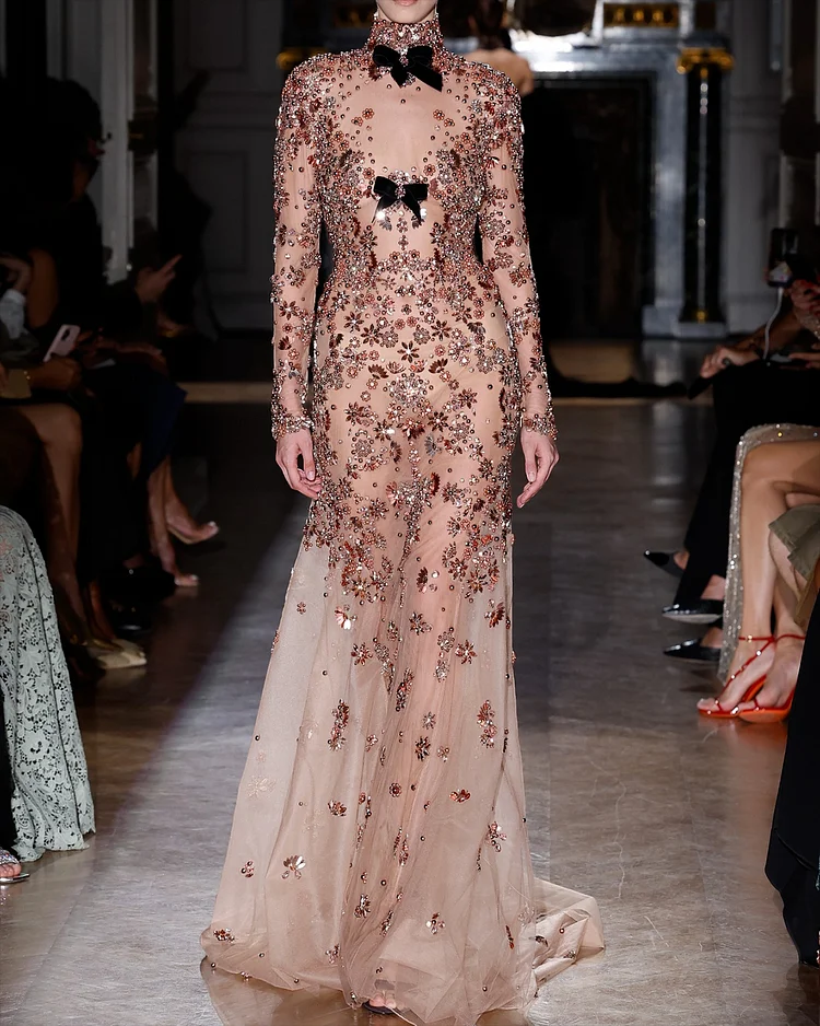 Women's Mesh Embroidered Sequin Dress
