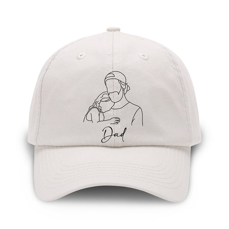 Custom Photo - Personalized Father Embroidered Classic Cap For Father