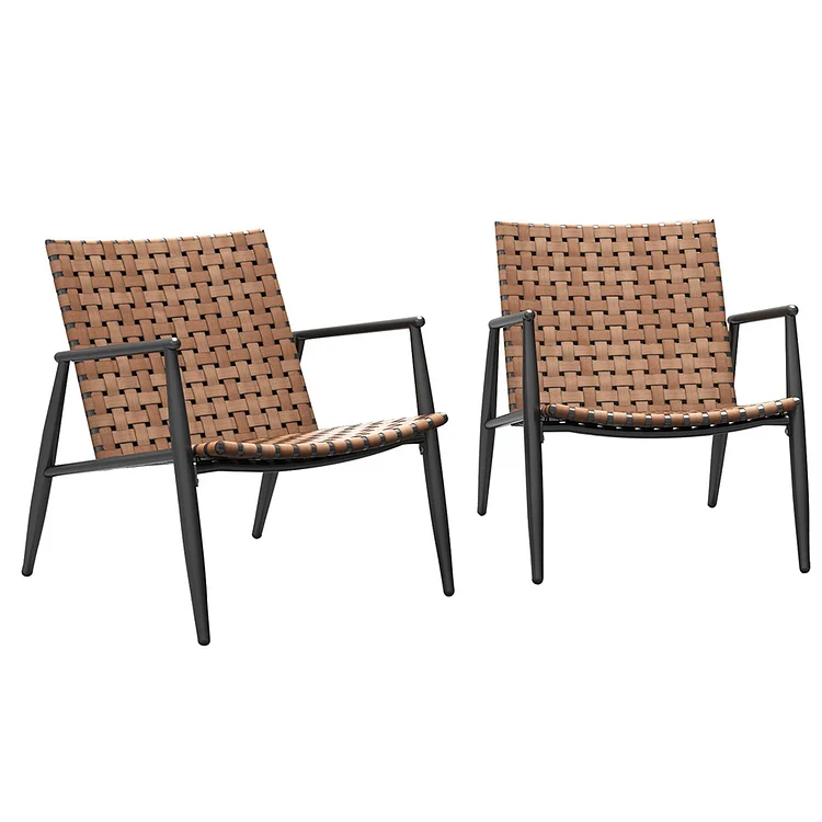 GRAND PATIO OUTDOOR AKSEL Woven Retro Lounge Chairs