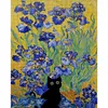 Van Gogh Irises And Black Cat-11CT Stamped Cross Stitch 40*50cm/15.75*19.69in
