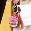4pcs DIY Cupcake Full Drill Special Shaped Diamond Painting Keychains Gifts