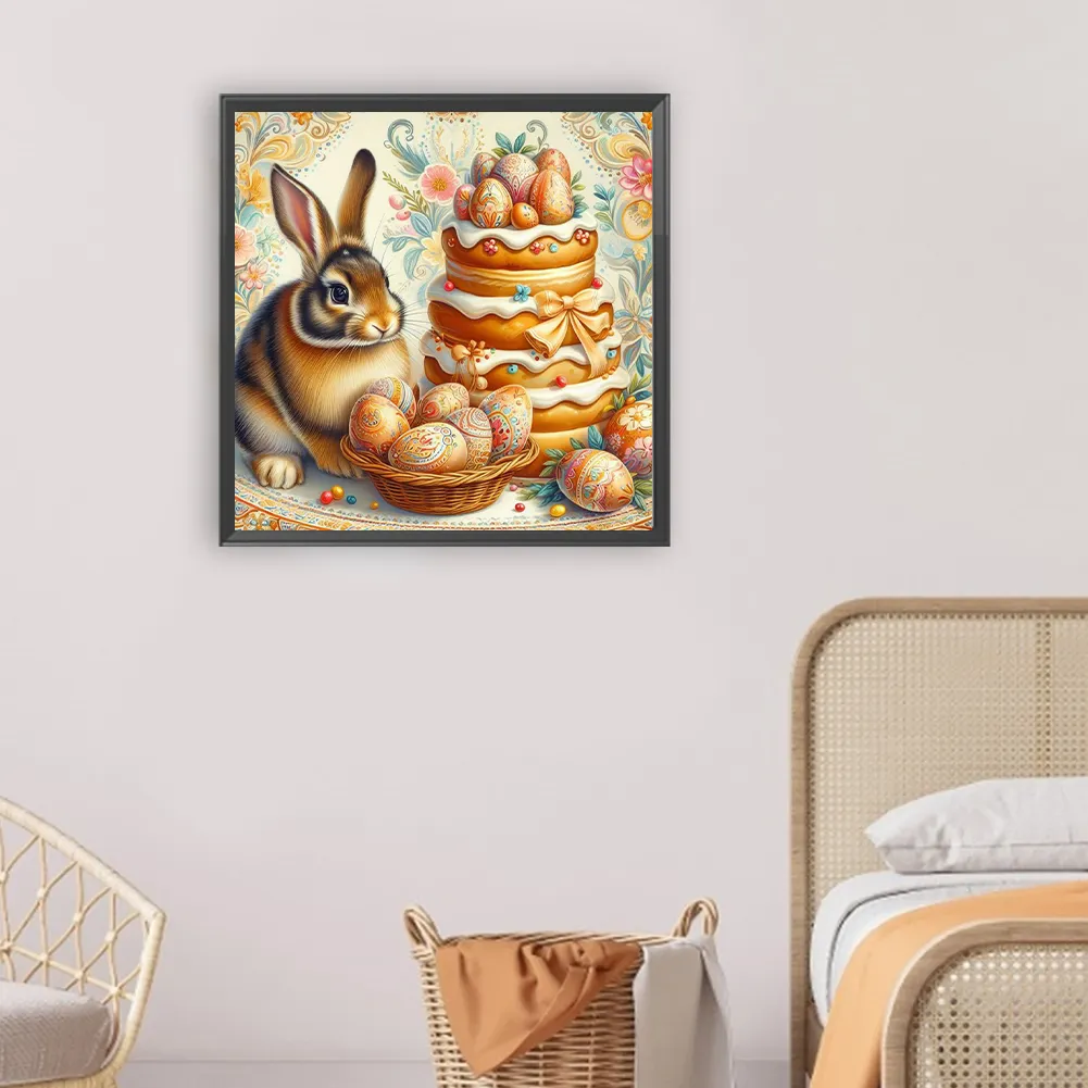 Diamond Painting - Full Round Drill - Easter Bunny Cake(Canvas|30*30cm)