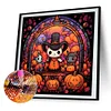 (40*40cm)Pumpkin Party - Round Partial AB Drill Diamond Painting