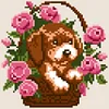 【Limited Stock Sale】Puppy With Flower Basket-Partial 9CT Stamped Cross Stitch Bead Embroidery 18*18cm tapestrymarket