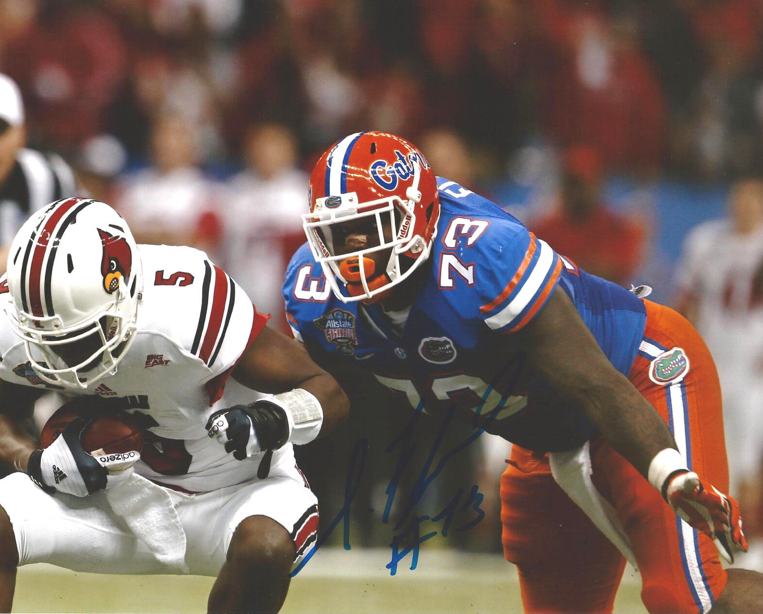 FLORIDA GATORS SHARRIF FLOYD SIGNED 8X10 Photo Poster painting W/COA UF NFL DRAFT A