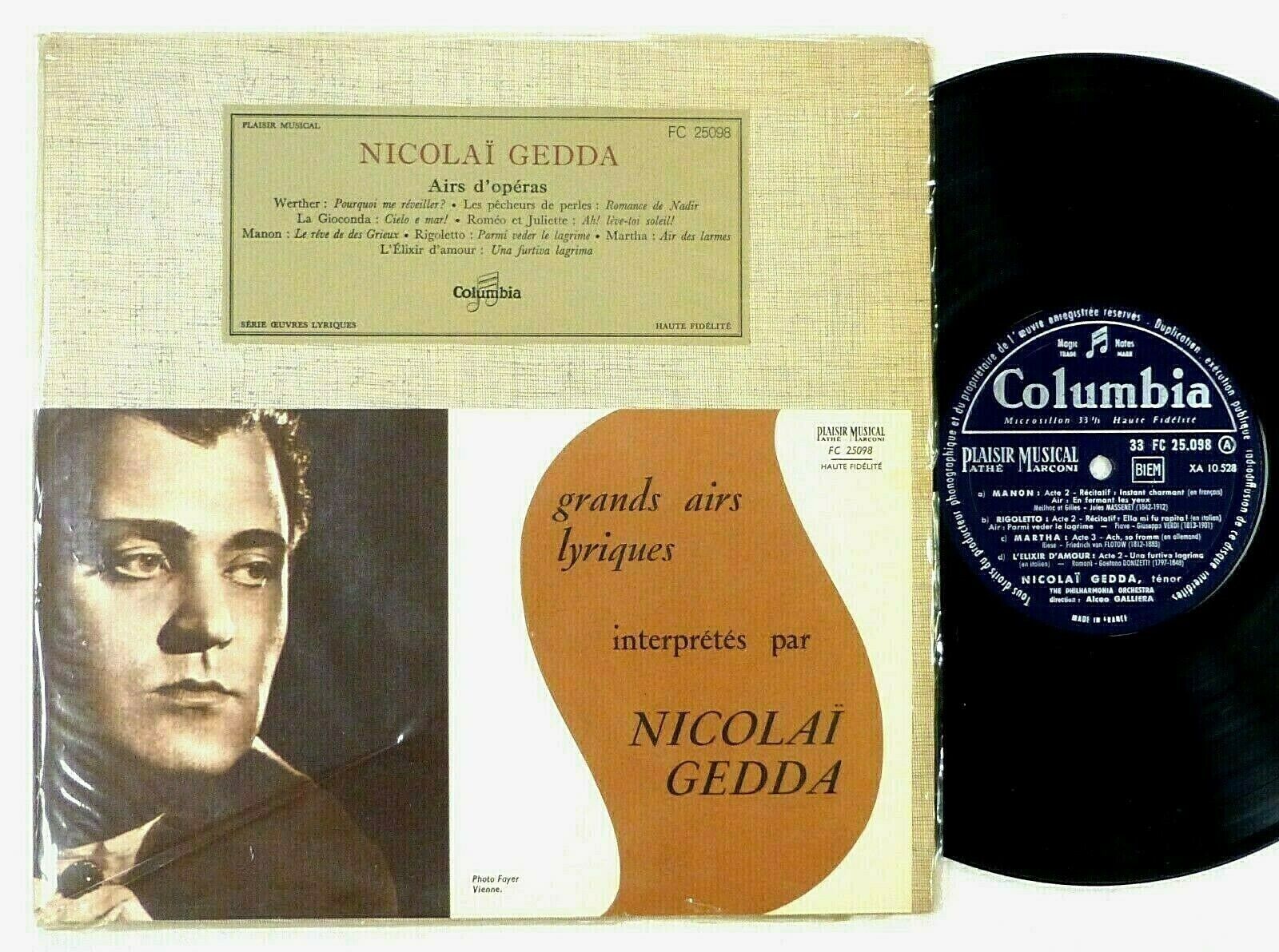 NICOLAI GEDDA Airs d'Operas 10 Columbia 1958 w/original Photo Poster painting banner LH 52