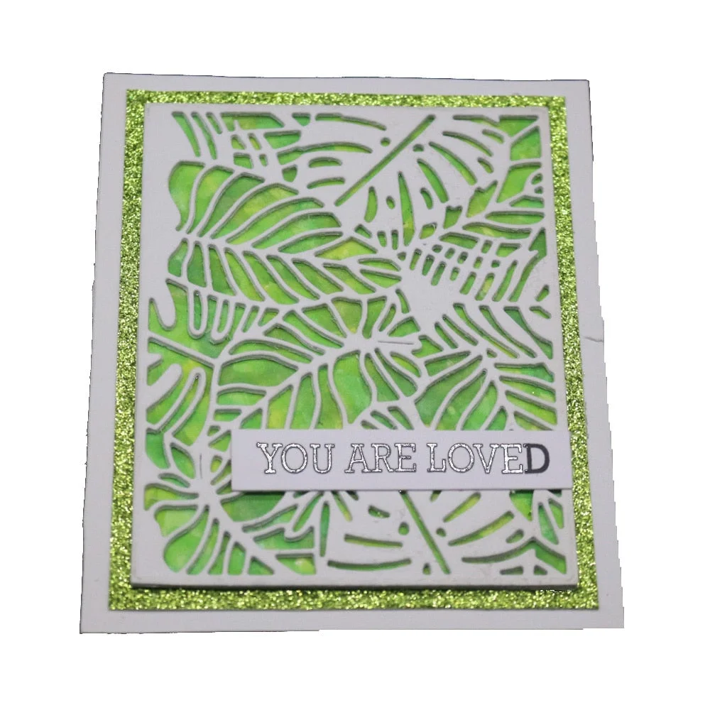 Rectangle Frame Metal Cutting Dies Tree Leaf Stencil Leaves Decoration Scrapbooking Embossing New Craft Stamps And Dies