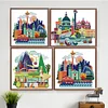 (3pcs) Scenery-14CT Stamped Cross Stitch 22*21cm(Bundle Sale)
