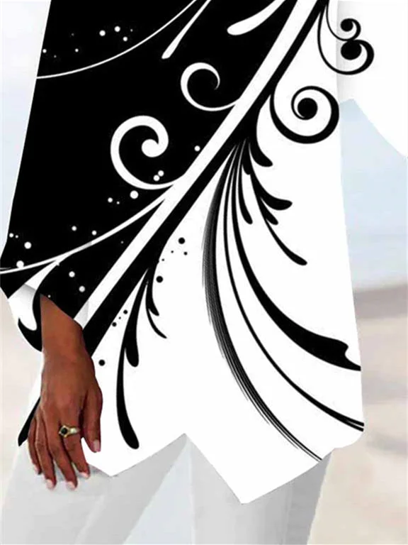 Women Half Sleeve V-neck Solid Color Dress