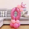 10PCS Blue Pink Party 0 - 9 Numbers Aluminum Film Latex Balloons Birthday Anniversary Decors