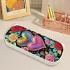 (US Local)Love Pattern DIY Diamond Pencil Case Pens Brushes Accessories Travel Pencil Box