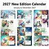Bluebird 2027 DIY Diamond Painting Calendar Kit with Special Shaped Partial Drill Resin Diamonds 7.68x6.69in Monthly Flip Tabletop Calendar for Adults Beginners Home Office Decor Gift