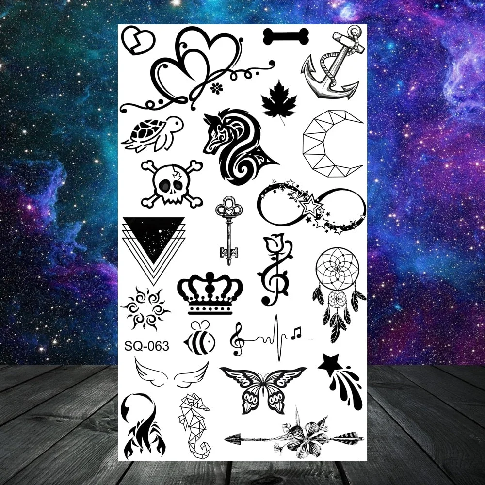 Astronaut Stars Moon Sun Temporary Tattoos For Women Kids Girl Butterfly Feather Letters Fake Tattoo Neck Arm Hands Small Tatoos