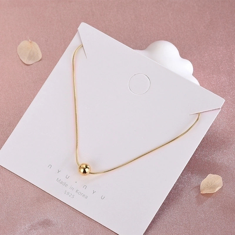 Elegant Round Sterling Silver Plating Necklace