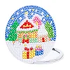 DIY Double Sided Special Shape Diamond Painting Compact Mirror Kit(Snow Room)