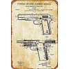 Colt 1911 Firearm Patent - Vintage Metal Tin Signs(12*16Inch) - Warning
