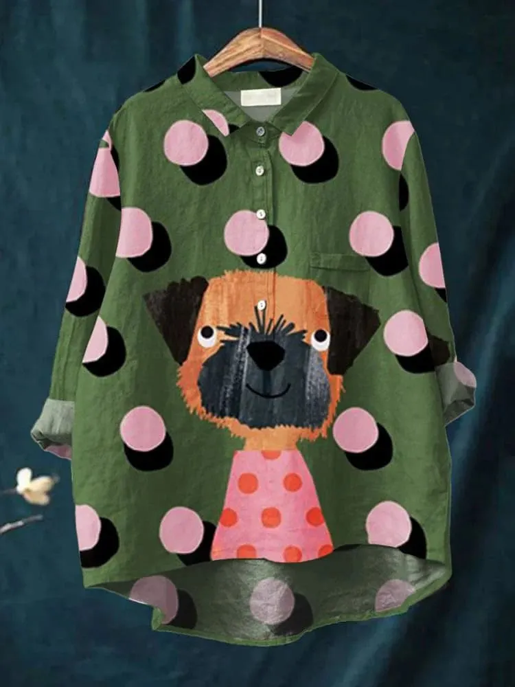 Women's Dog Print Casual Shirt