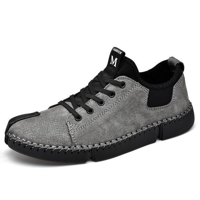 Men leather Casual Big Size Flats  Shoes - VSMEE