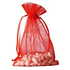 10 Pack | 6"x9" Red Organza Drawstring Wedding Party Favor Gift Bags