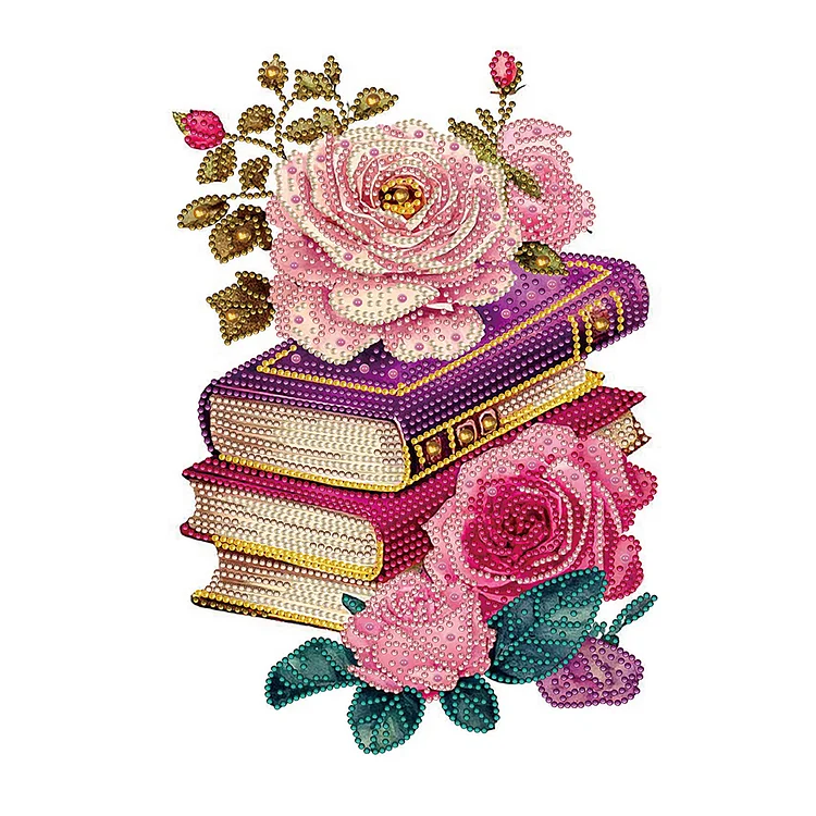 Flower and Book - Partial Drill - Special Diamond Painting(30*40cm)