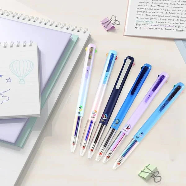 6 PCS Multicolor Pen, 4-in-1 18 Colors