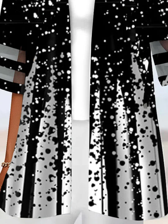 Women Half Sleeve Scoop Neck Graphic Polka Dot Two-Pieced Tops