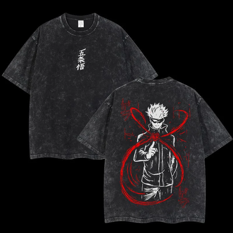 Vintage Gojo Jujutsu Kaisen Oversize Washed T-Shirt
