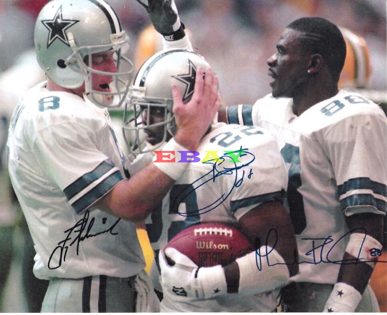 Troy Aikman, Emmit Smith, Michael Irvin Signed 8x10 Autographed Photo Poster painting Reprint