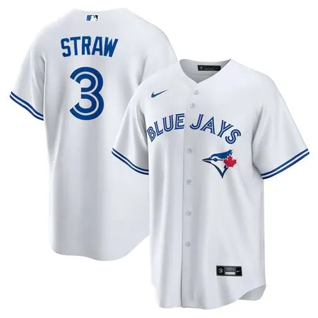 Youth Toronto Blue Jays #3 Myles Straw  White Home Replica Jersey