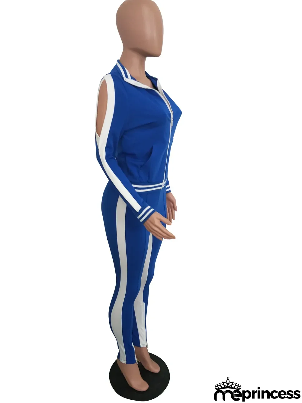 Casual Tracksuit Long Sleeve Zipper 2 Piece Pants Set