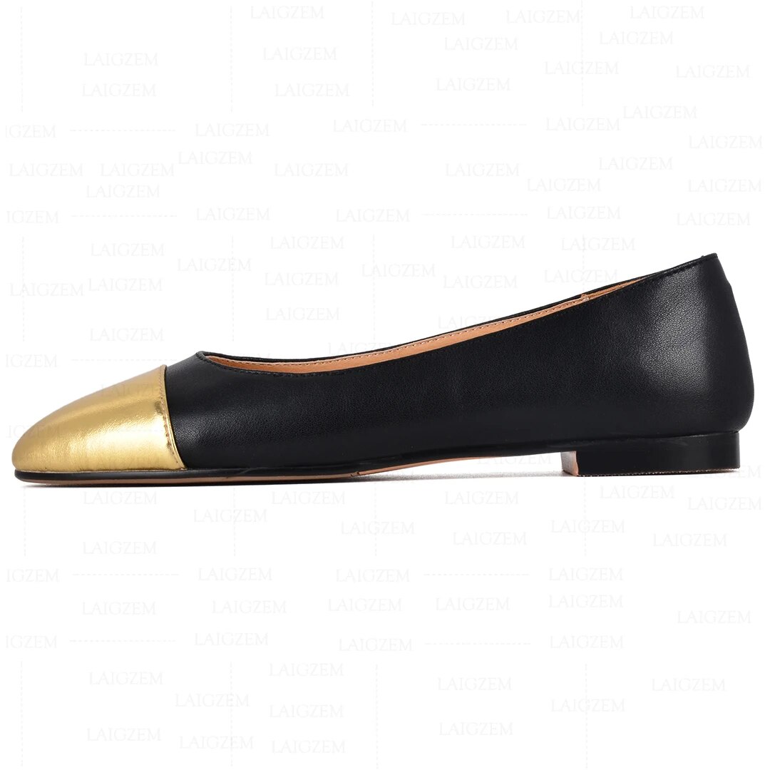 VCSHOES Women Flats Genuine Leather Shoes Woman Driving Soft Students Pregnant Footwear Big Size 41 43 45 48