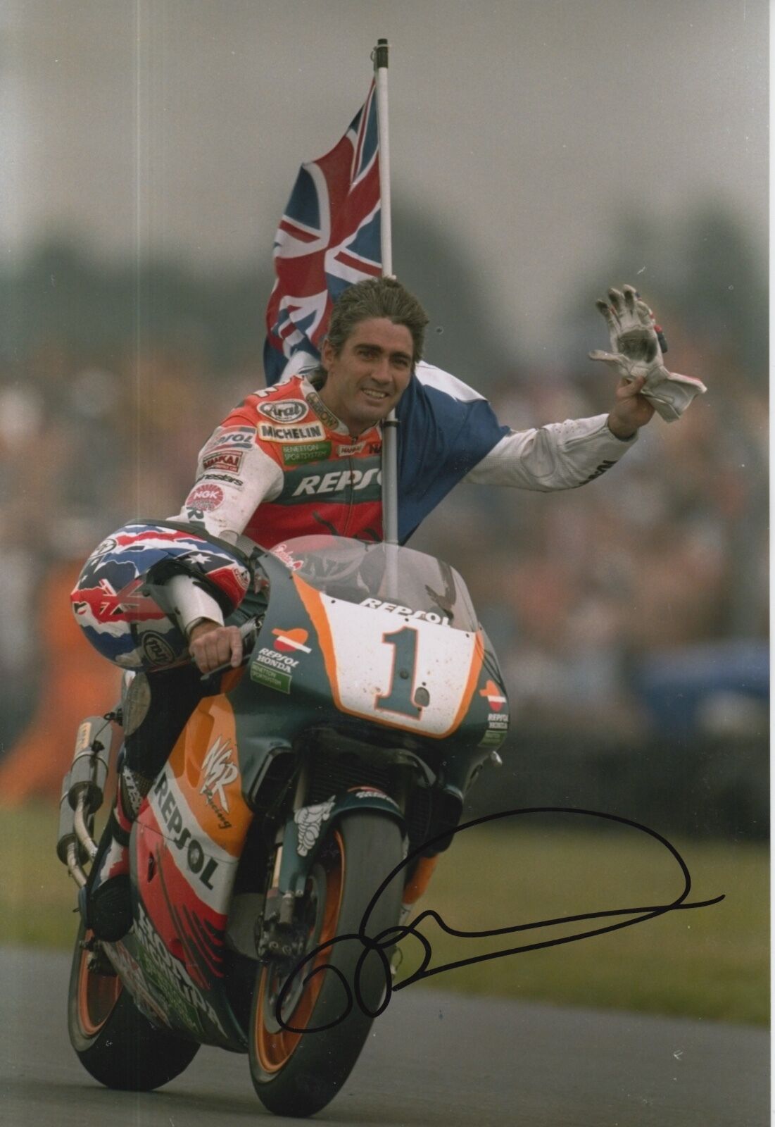 Mick Doohan Hand Signed Photo Poster painting 12x8 Repsol Honda MotoGP 1.