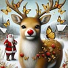 5D DIY Full Round Drill Diamond Painting Xmas Elk Kit Home Decor Art 30x30cm