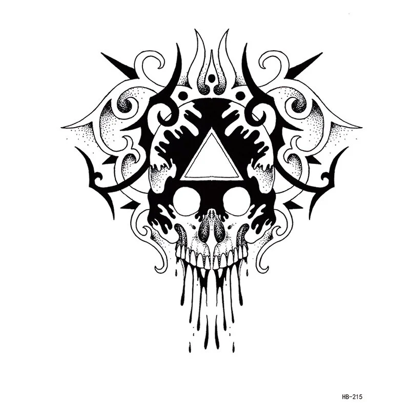 Sdrawing Forest Tattoo Sticker for Men Tiger Wolf Tattoo Death Skull Temporari Tattoo Skeleton Naked Girls Fake Tatoo for Women