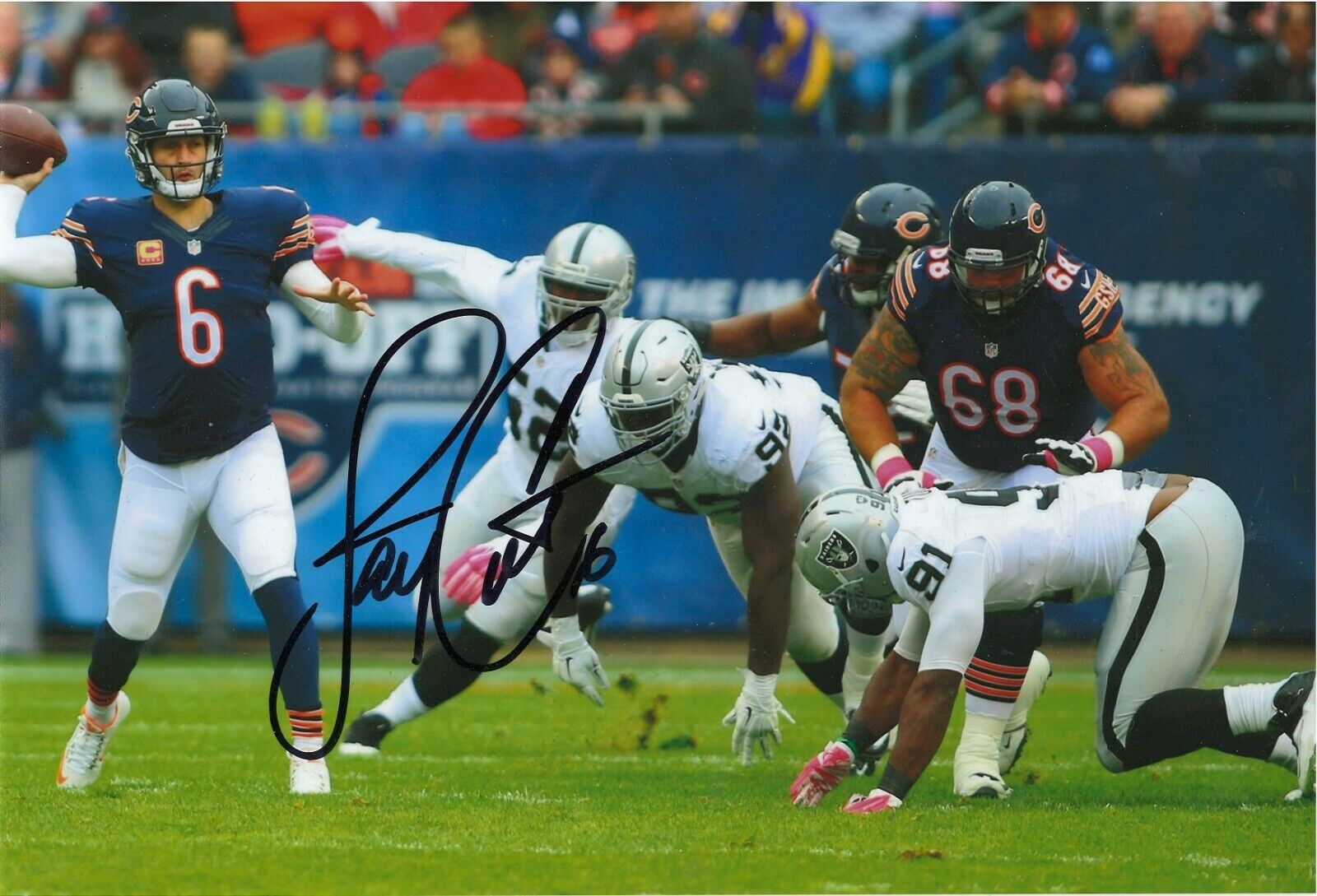 JAY CUTLER CHICAGO BEARS QUARTERBACK RARE SIGNED Photo Poster painting