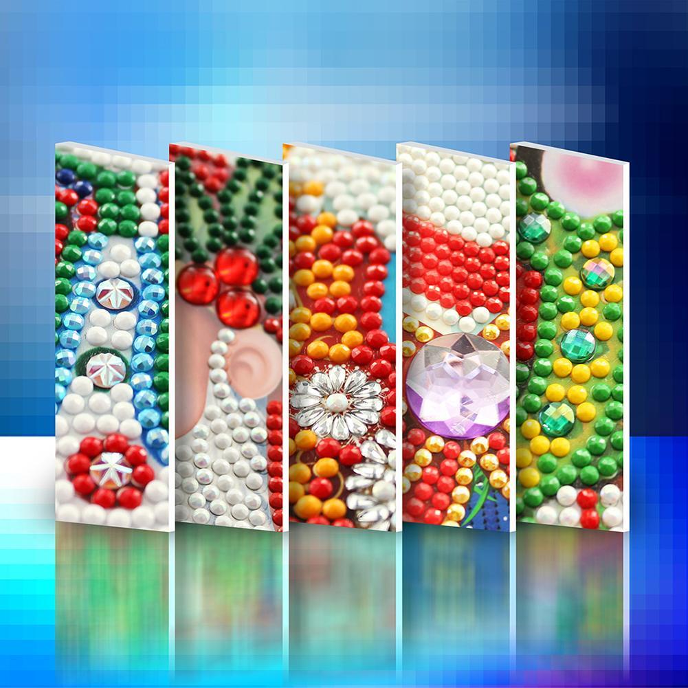 8pcs DIY Greeting Card Special-shaped Diamond Painting Christmas Postcards