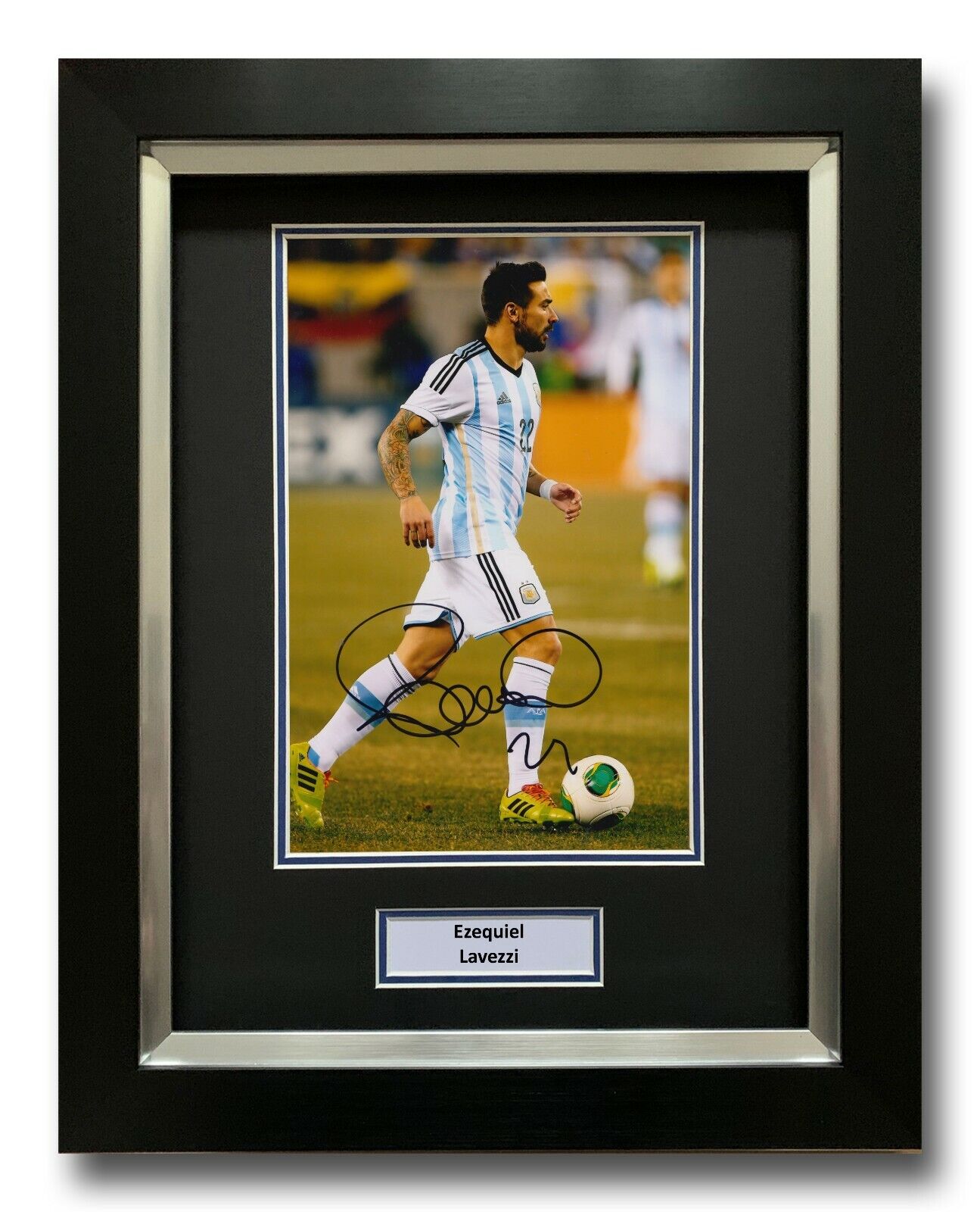 EZEQUIEL LAVEZZI HAND SIGNED FRAMED Photo Poster painting DISPLAY - ARGENTINA AUTOGRAPH.