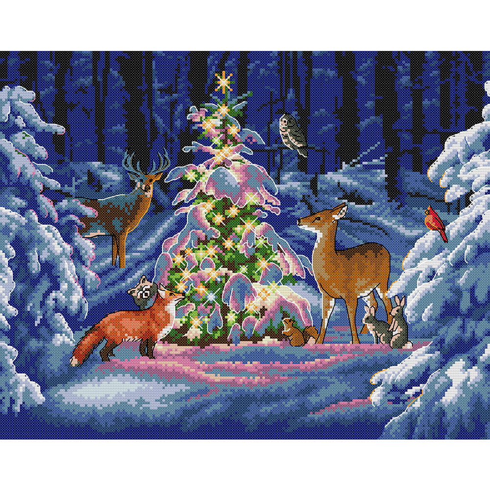 

Christmas Lights - 14CT Stamped Cross Stitch - 44*35CM, 501 Original