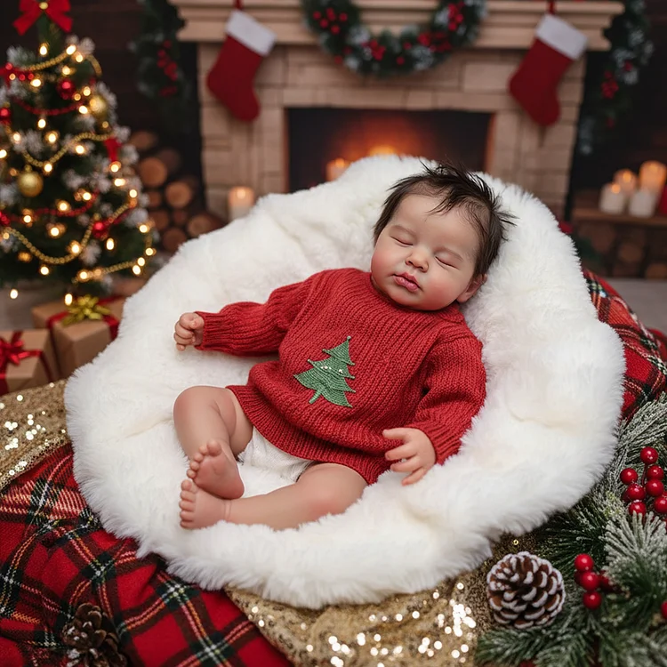 12" & 16" Platinum Solid Silicone Reborn Baby Doll with Velvety Soft Touch, Newborn Girl with Natural Rooted Hair