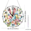 Rabbit Ohre 2D Flat DIY Acryl-Diamantmaler-Uhrenanh&auml;nger mit Uhrenfunktion 9,65x9,65 Zoll f&uuml;r W&auml;nde oder Fensterdekorationen zu Hause